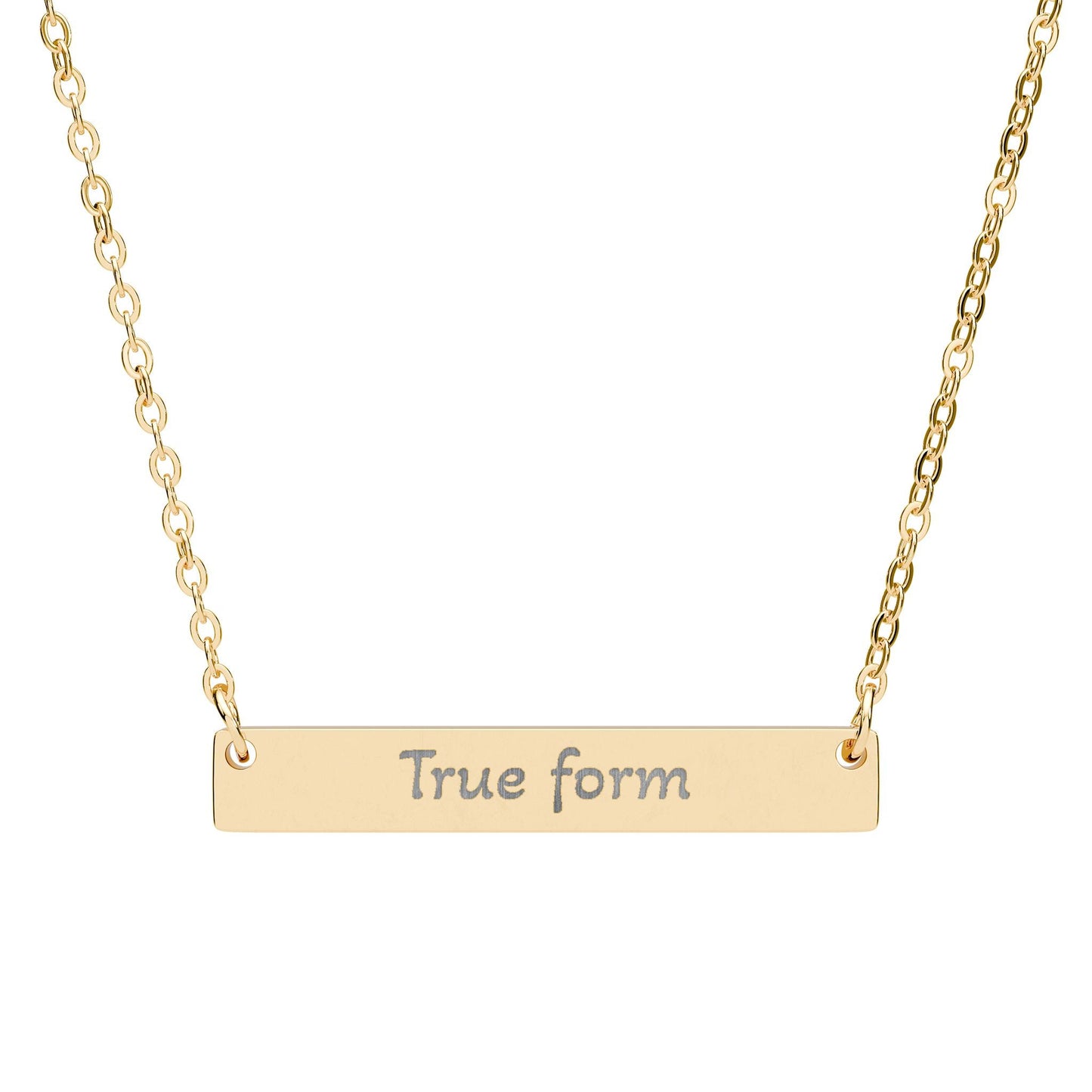 "True form" - Engraved Horizontal Bar Necklace - Atlas of Imaginary Worlds