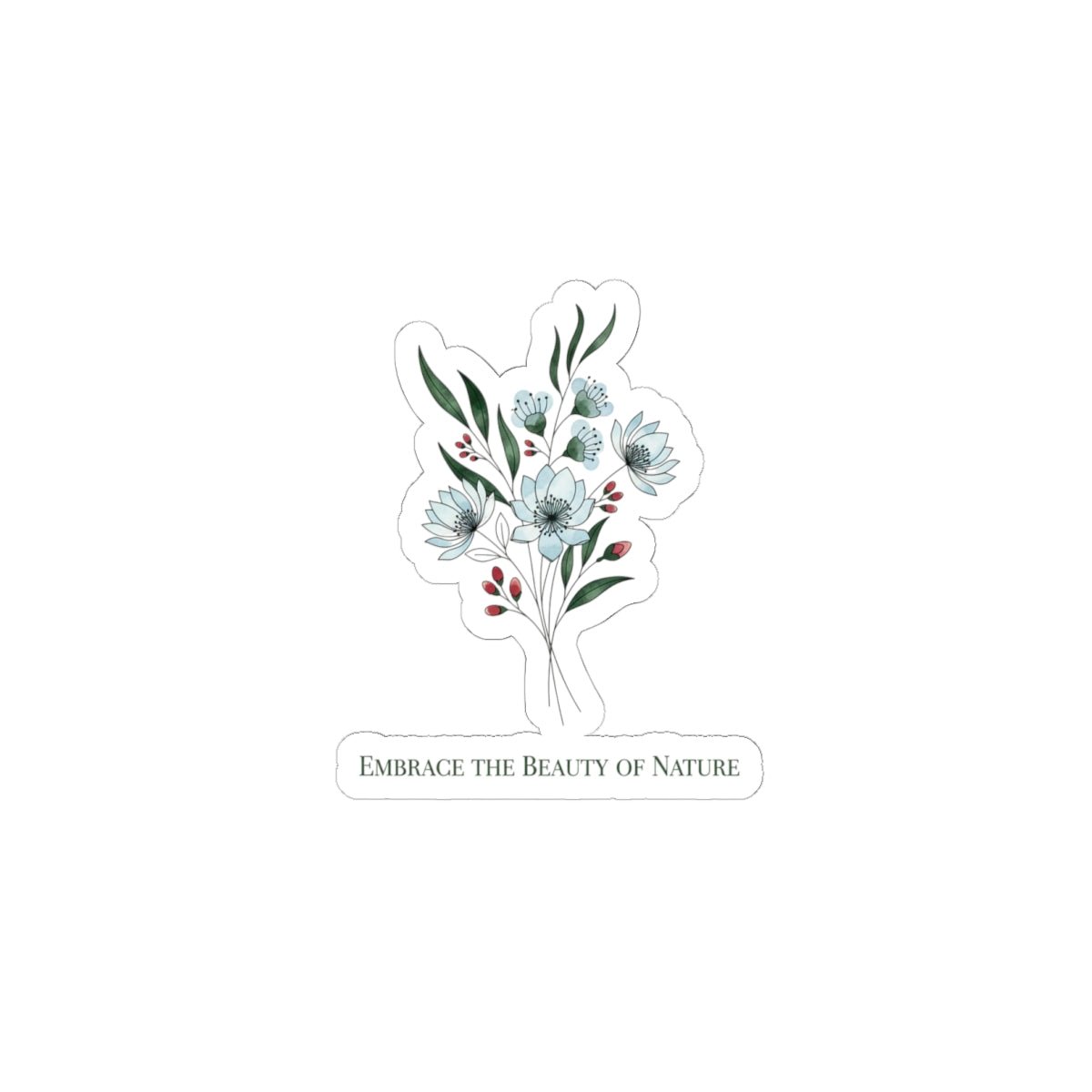 Winter Floral Bouquet Kiss - Cut Stickers | Minimal Pine & Berry Botanical - Atlas of Imaginary Worlds