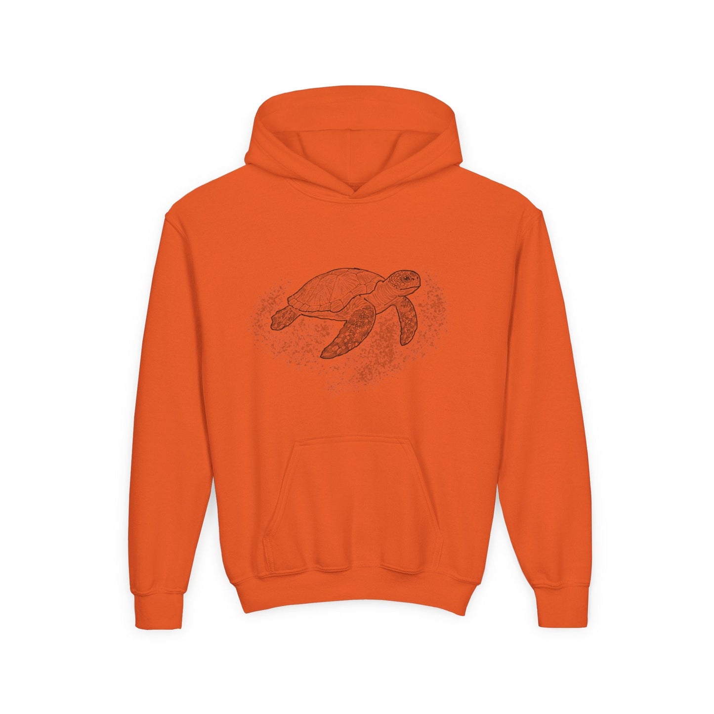 Youth Turtle Hoodie — Hand - Drawn Sea Turtle Graphic Kids Sweatshirt - Atlas of Imaginary Worlds